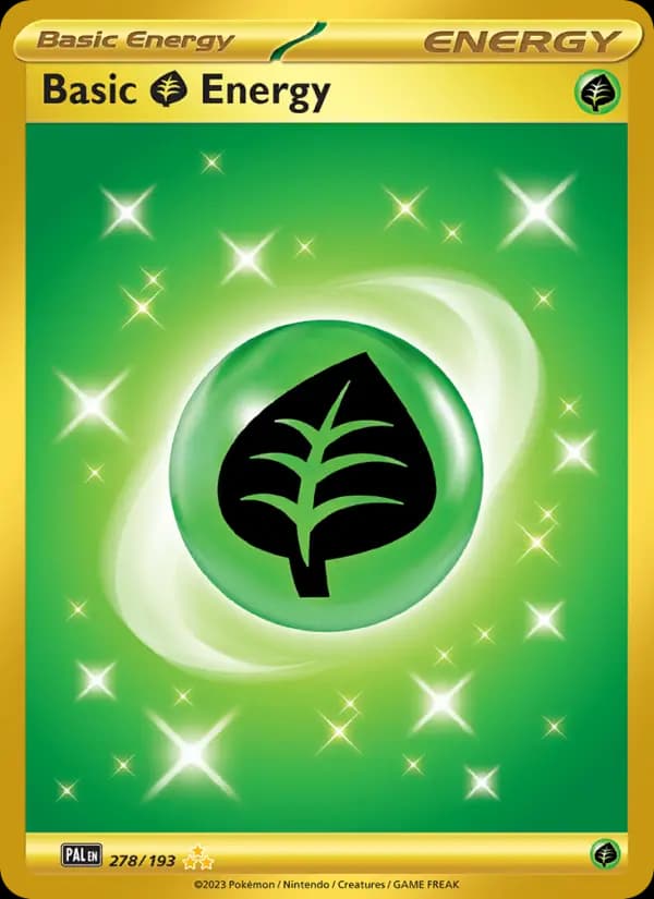 Energia Grass Básica, carta 278 de Evoluções em Paldea