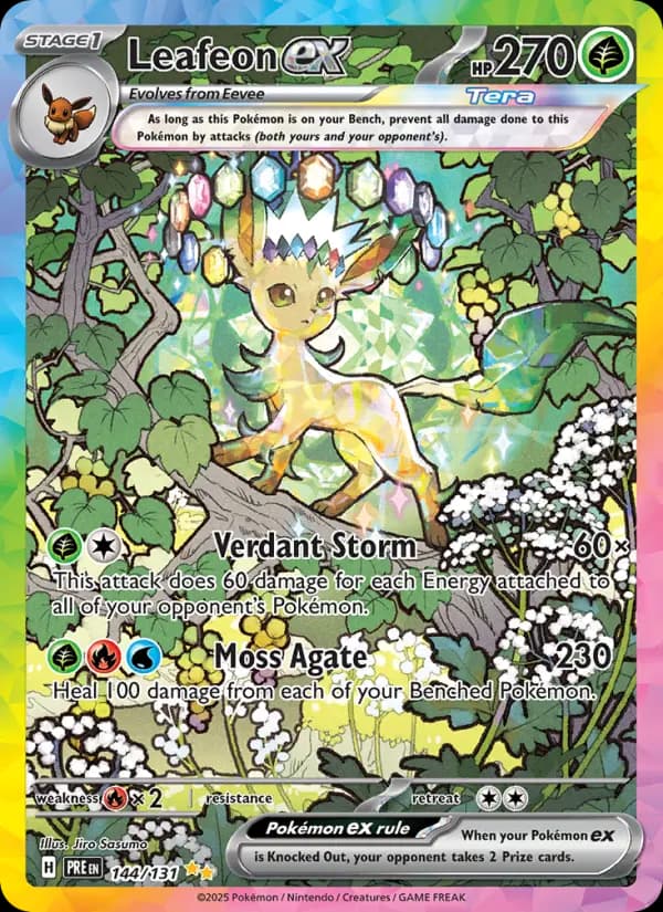 Leafeon ex, carta 144 de Prismatic Evolutions