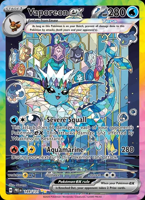 Vaporeon ex, carta 149 de Prismatic Evolutions