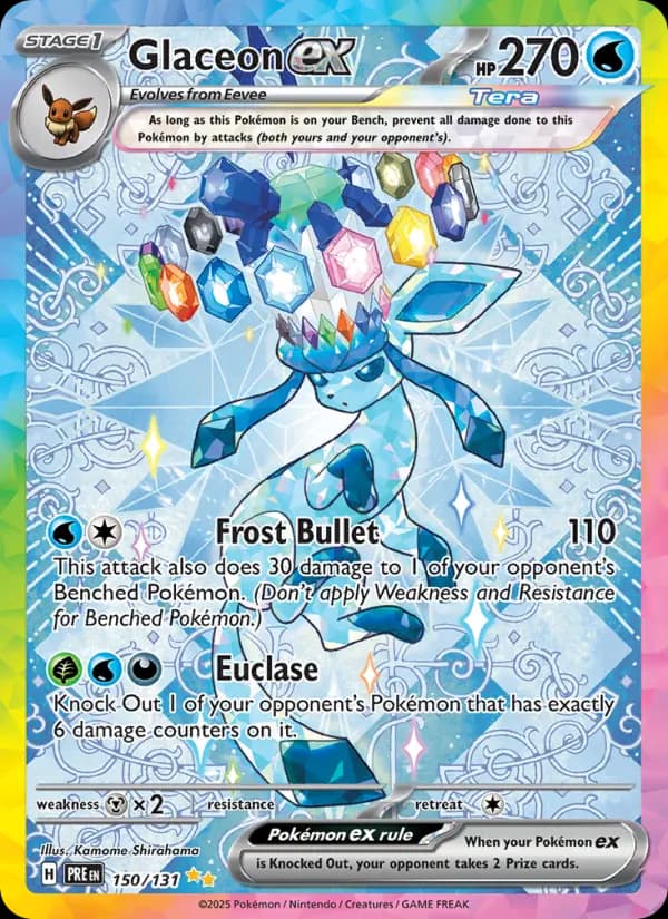 Glaceon ex, carta 150 de Prismatic Evolutions