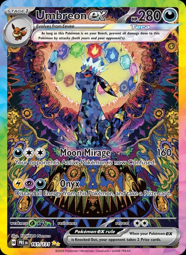 Umbreon ex, carta 161 de Prismatic Evolutions