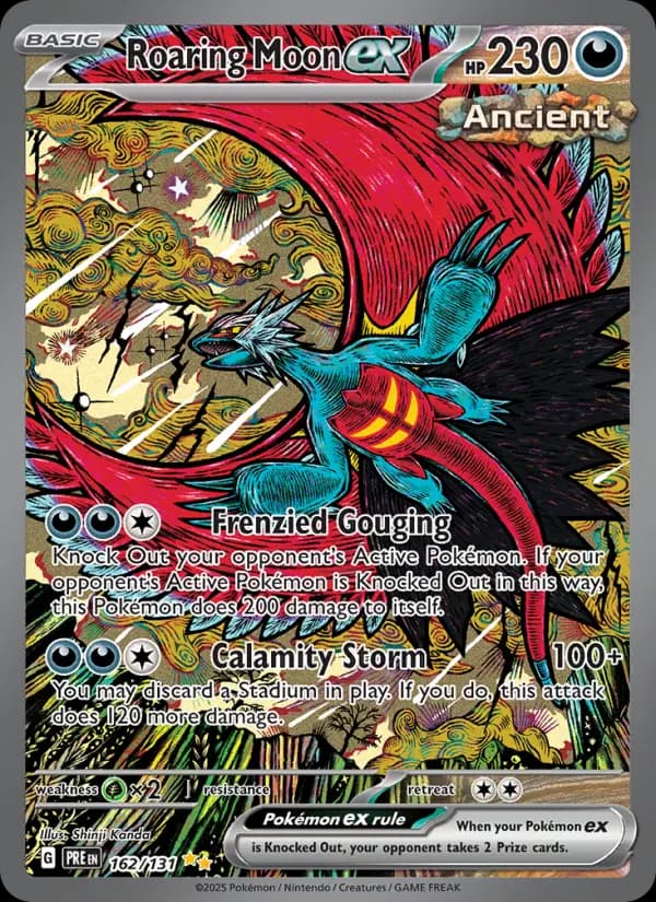 Roaring Moon ex, carta 162 de Prismatic Evolutions