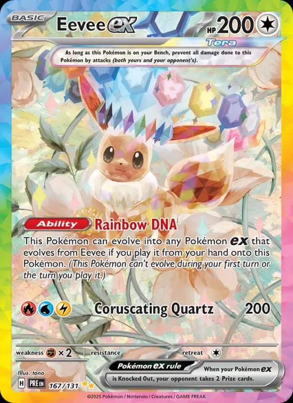 Eevee ex, carta 167 de Prismatic Evolutions