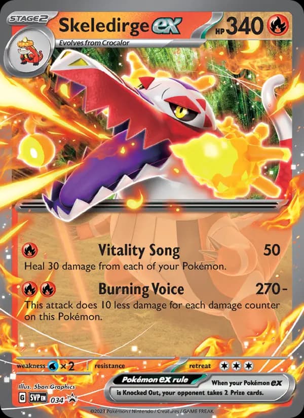 Skeledirge ex, carta 034 de SVP Black Star Promos