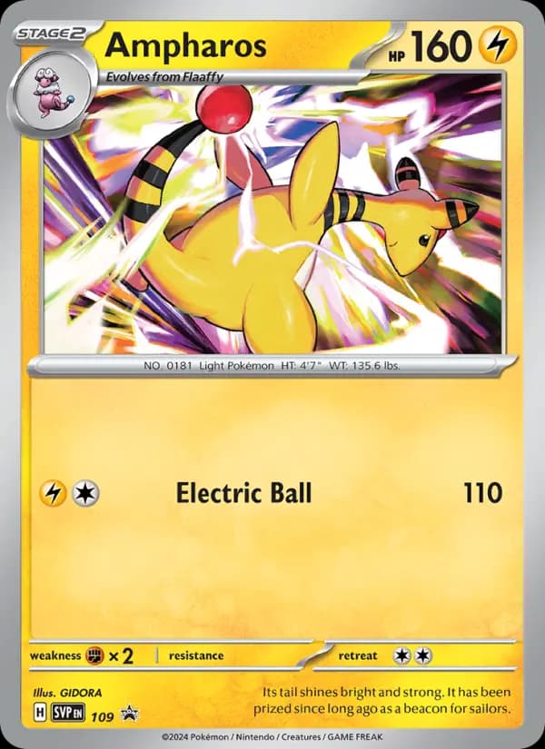 Ampharos, carta 109 de SVP Black Star Promos