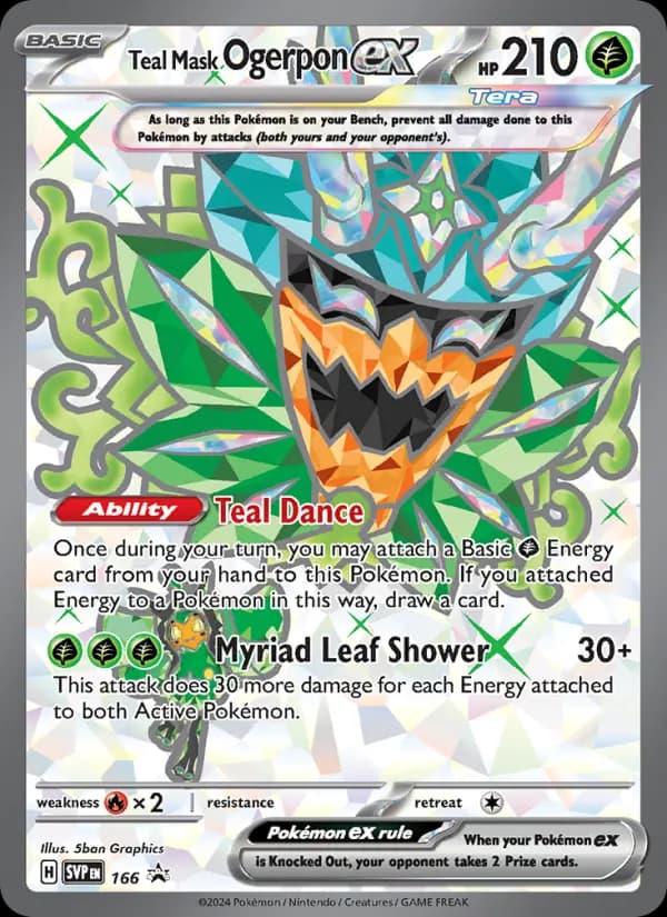 Teal Mask Ogerpon ex, carta 166 de SVP Black Star Promos