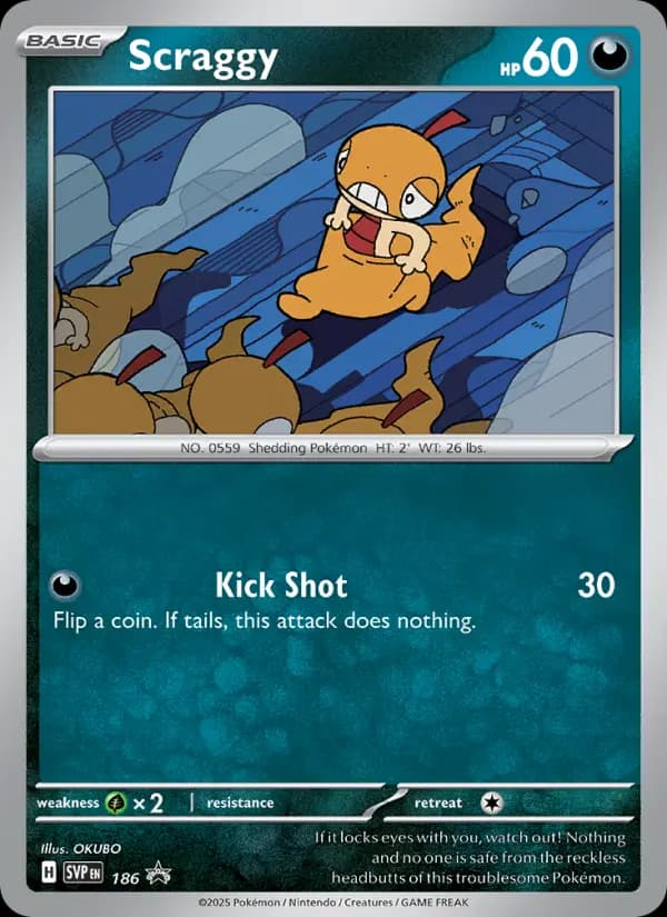 Scraggy, carta 186 de SVP Black Star Promos