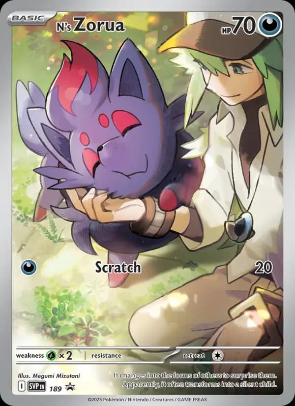 N's Zorua, carta 189 de SVP Black Star Promos