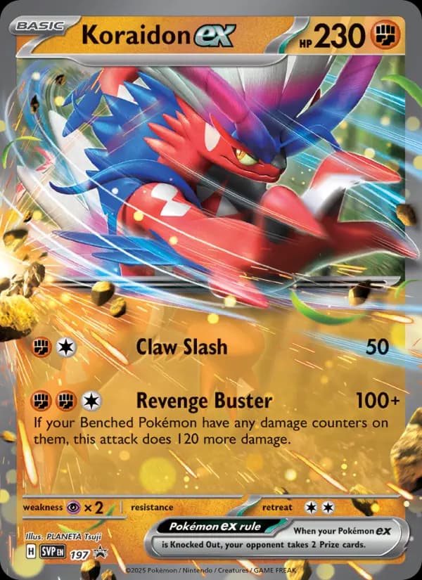 Koraidon ex, carta 197 de SVP Black Star Promos
