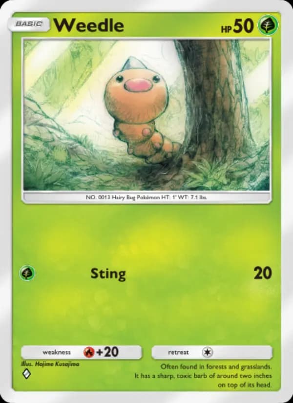 Weedle, carta 008 de Genetic Apex