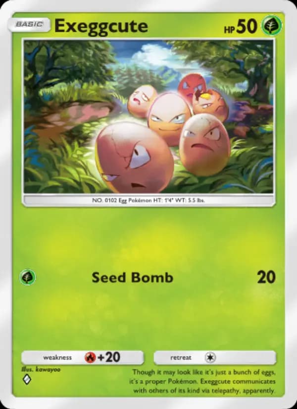 Exeggcute, carta 021 de Genetic Apex