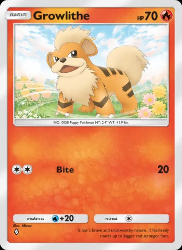 Growlithe, carta 039 de Genetic Apex