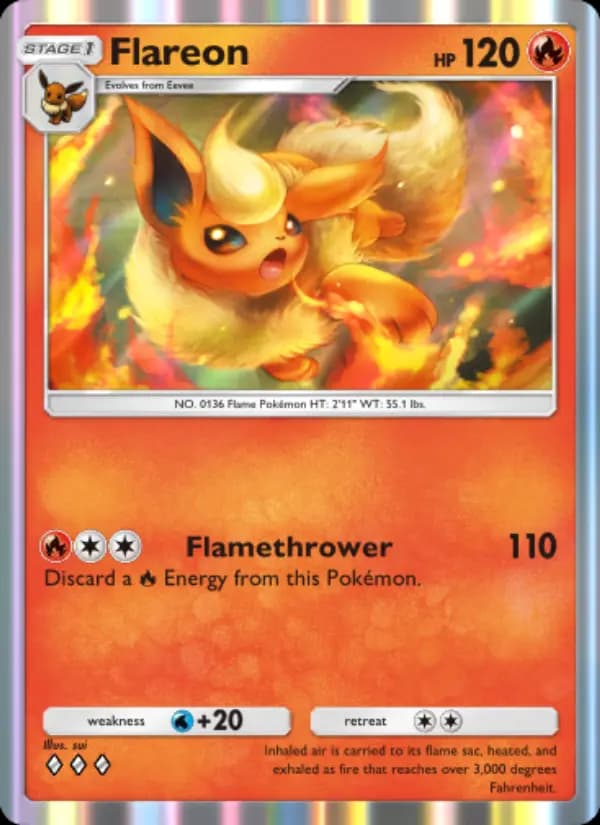 Flareon, carta 045 de Genetic Apex