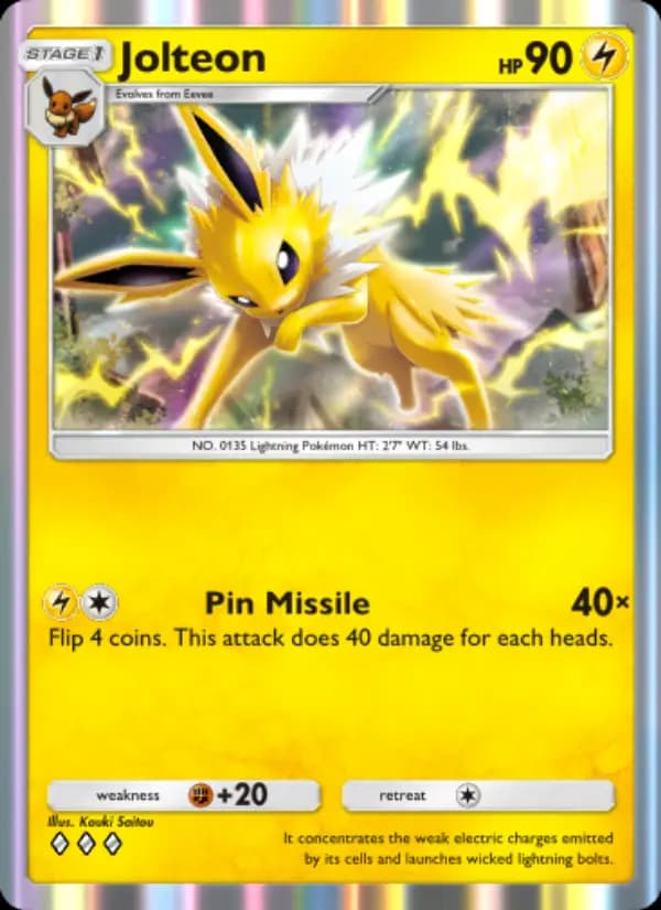Jolteon, carta 102 de Genetic Apex