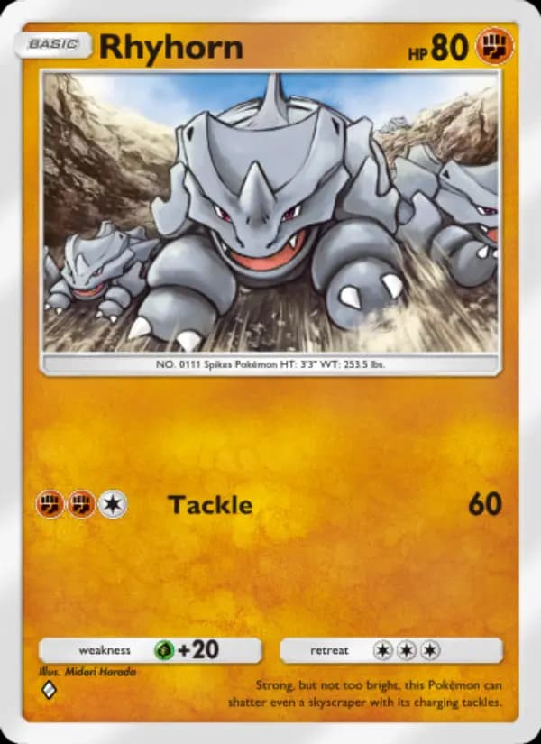 Rhyhorn, carta 156 de Genetic Apex