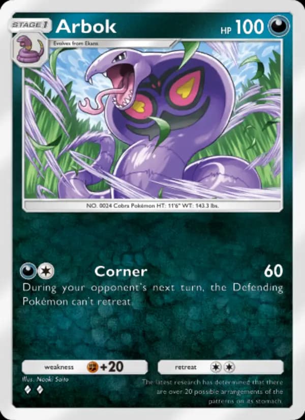 Arbok, carta 165 de Genetic Apex