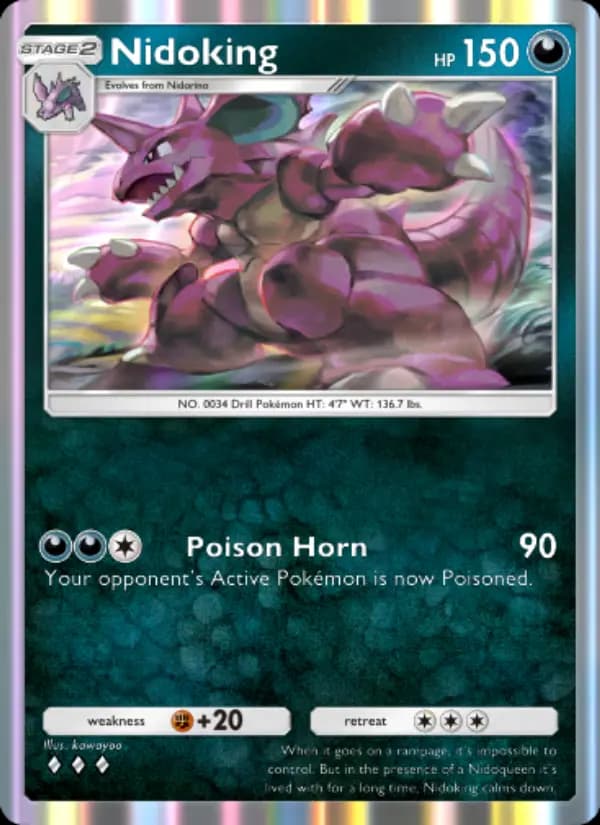 Nidoking, carta 171 de Genetic Apex