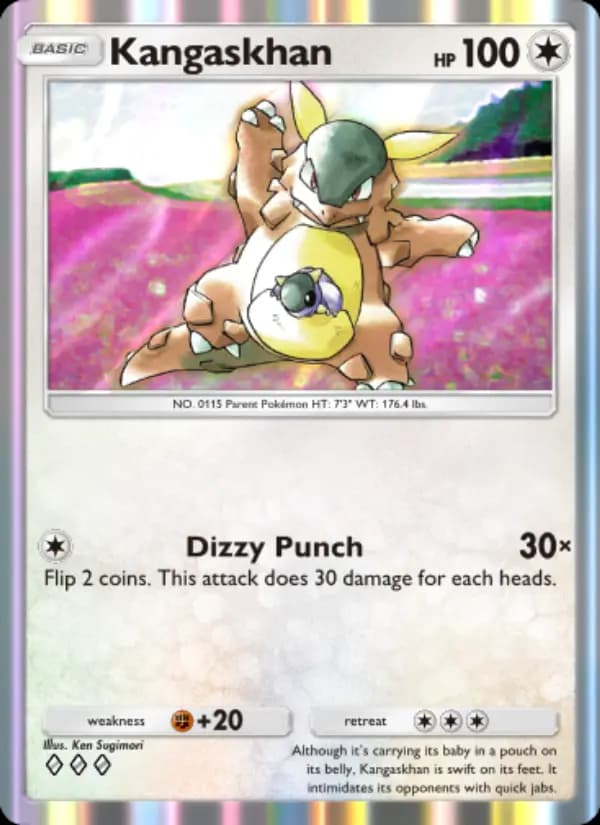 Kangaskhan, carta 203 de Genetic Apex