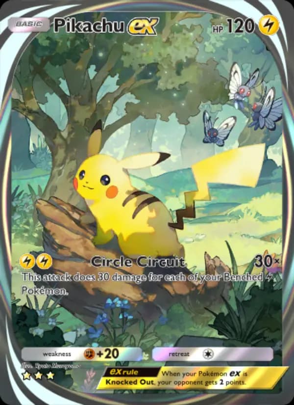 Pikachu ex, carta 281 de Genetic Apex