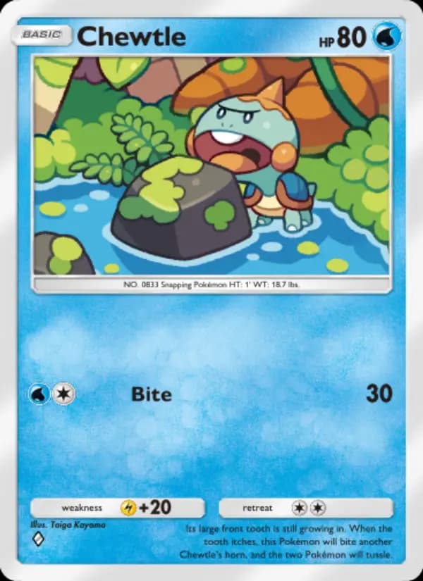 Chewtle, carta 022 de Mythical Island