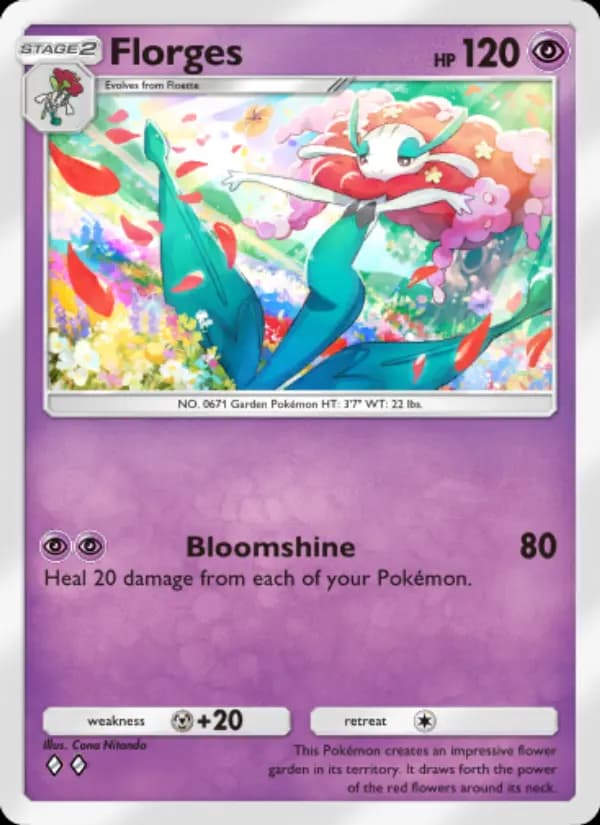 Florges, carta 038 de Mythical Island