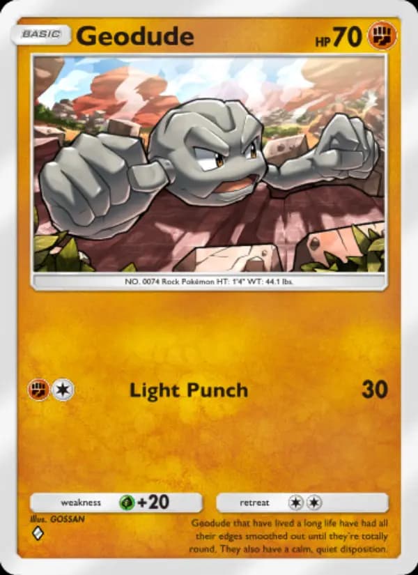 Geodude, carta 043 de Mythical Island