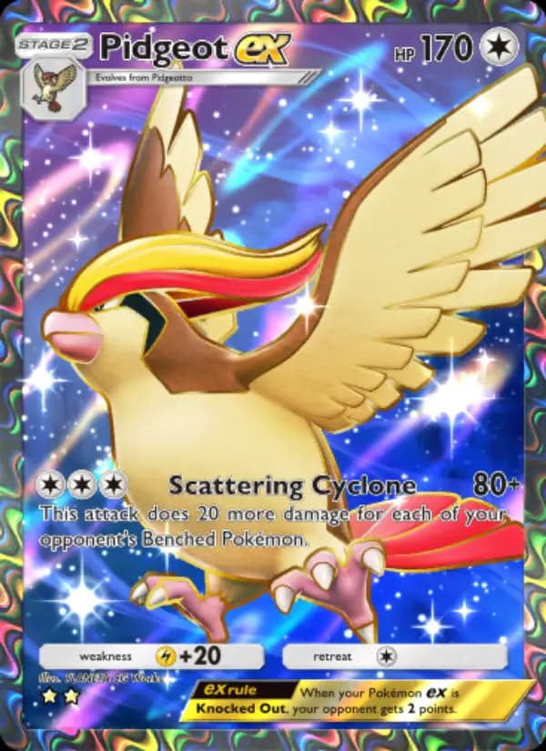 Pidgeot ex, carta 079 de Mythical Island