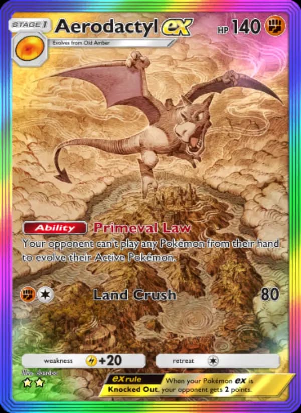 Aerodactyl ex, carta 084 de Mythical Island
