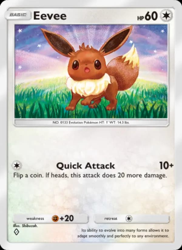 Eevee, carta 126 de Space-Time Smackdown