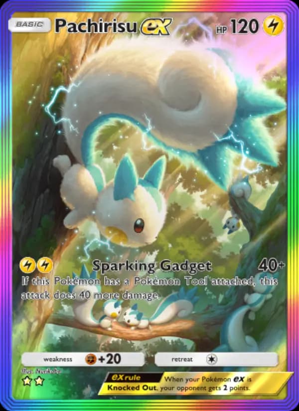 Pachirisu ex, carta 198 de Space-Time Smackdown