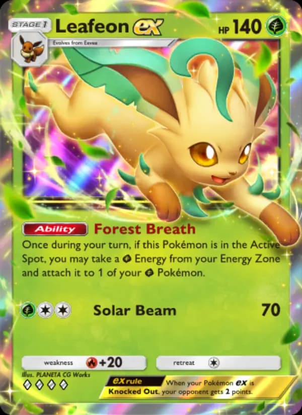 Leafeon ex, carta 010 de Triumphant Light