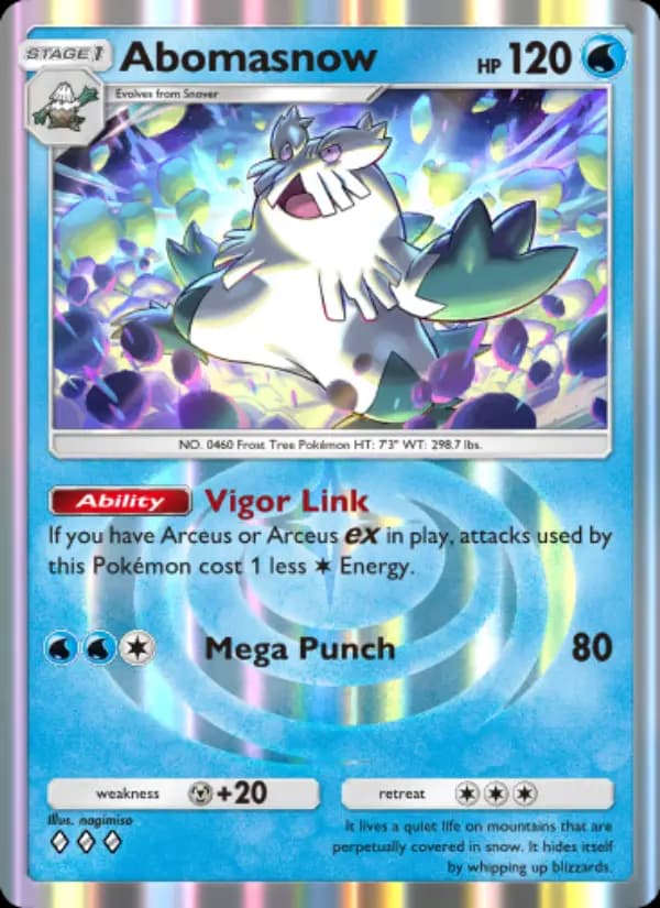 Abomasnow, carta 021 de Triumphant Light
