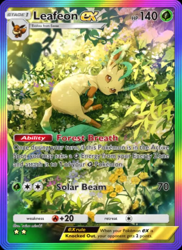 Leafeon ex, carta 091 de Triumphant Light