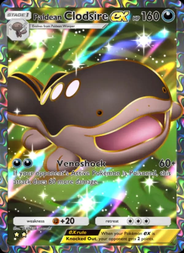 Paldean Clodsire ex, carta 085 de Shining Revelry