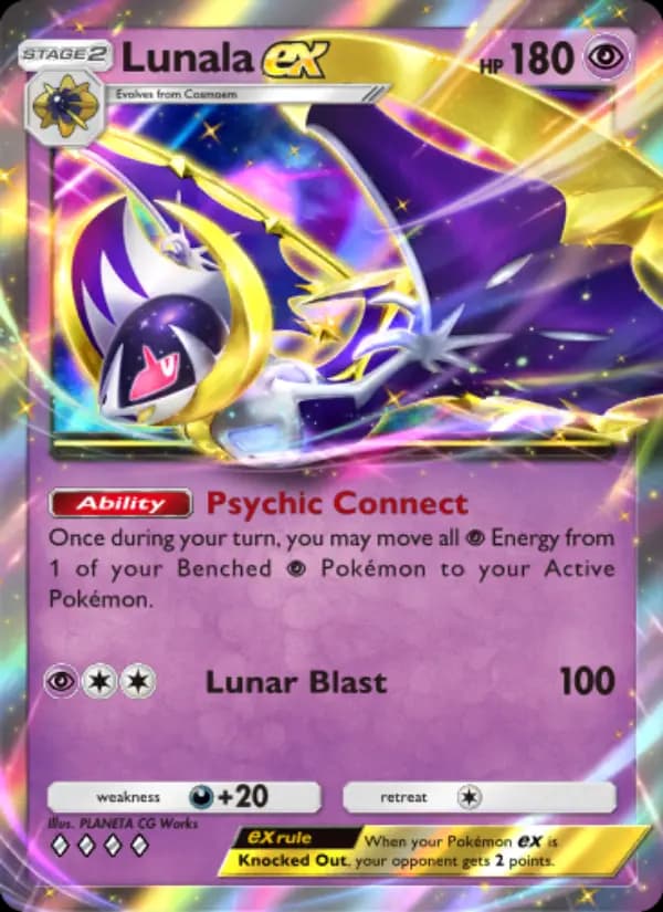 Lunala ex, carta 087 de Celestial Guardians