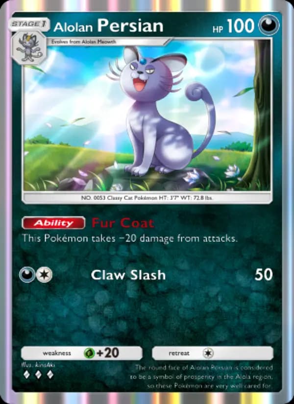 Alolan Persian, carta 109 de Celestial Guardians