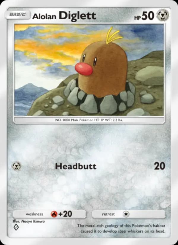 Alolan Diglett, carta 117 de Celestial Guardians