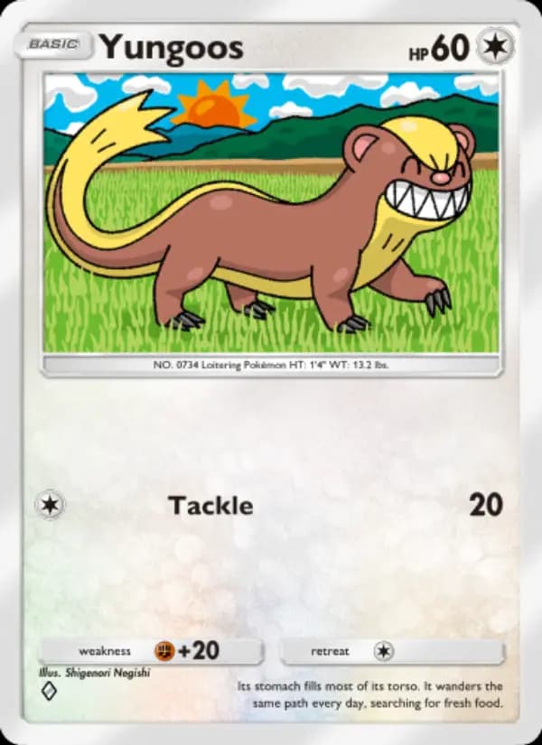 Yungoos, carta 136 de Celestial Guardians