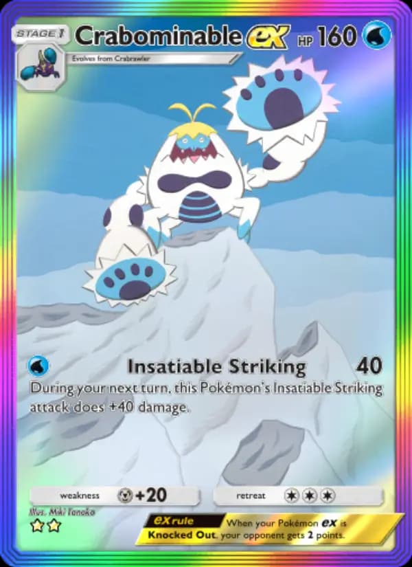 Crabominable ex, carta 201 de Celestial Guardians