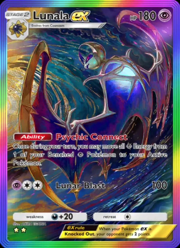 Lunala ex, carta 204 de Celestial Guardians