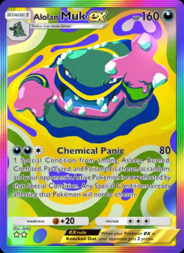 Alolan Muk ex, carta 206 de Celestial Guardians