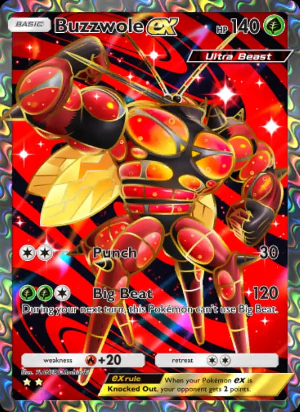 Buzzwole ex, carta 076 de Extradimensional Crisis