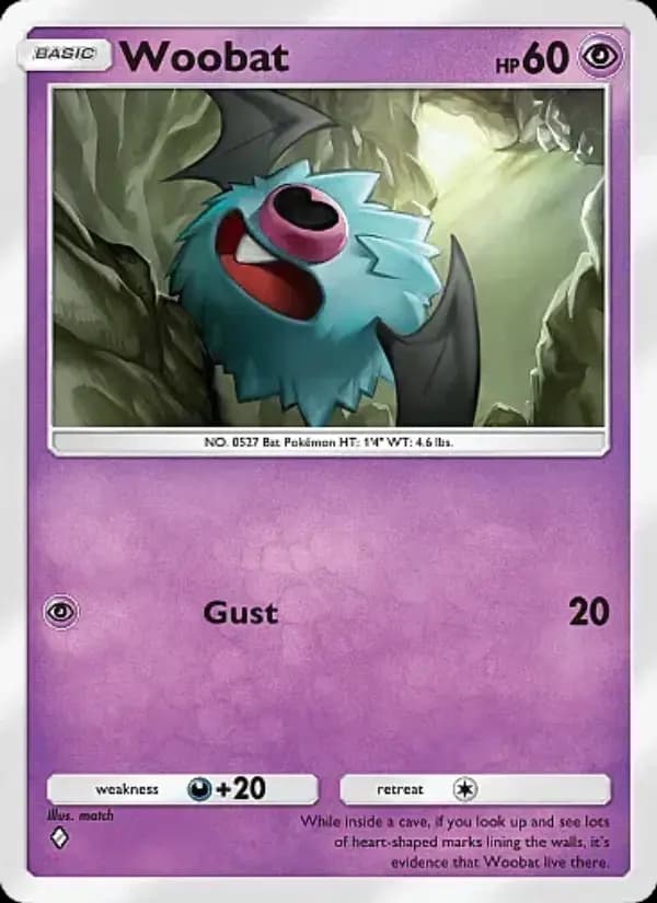 Woobat, carta 029 de Eevee Grove
