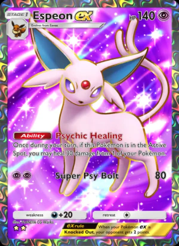 Espeon ex, carta 190 de Wisdom of Sea and Sky