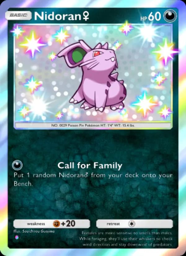 Nidoran♀, carta 223 de Wisdom of Sea and Sky