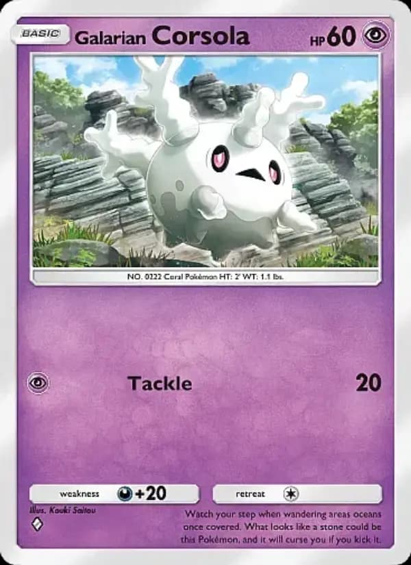 Galarian Corsola, carta 034 de Secluded Springs