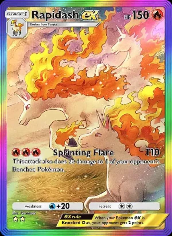 Rapidash ex, carta 274 de Mega Rising