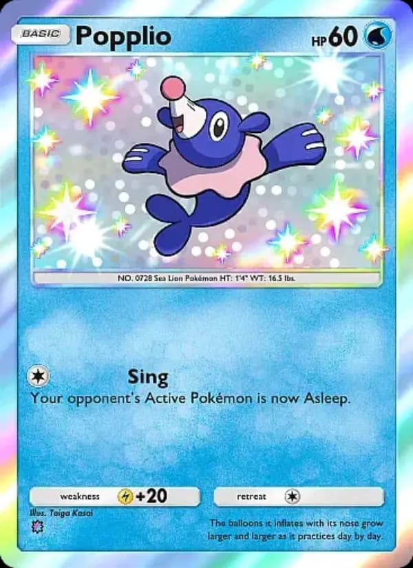 Popplio, carta 300 de Mega Rising