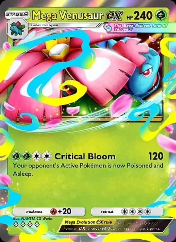 Mega Venusaur ex, carta 004 de Crimson Blaze