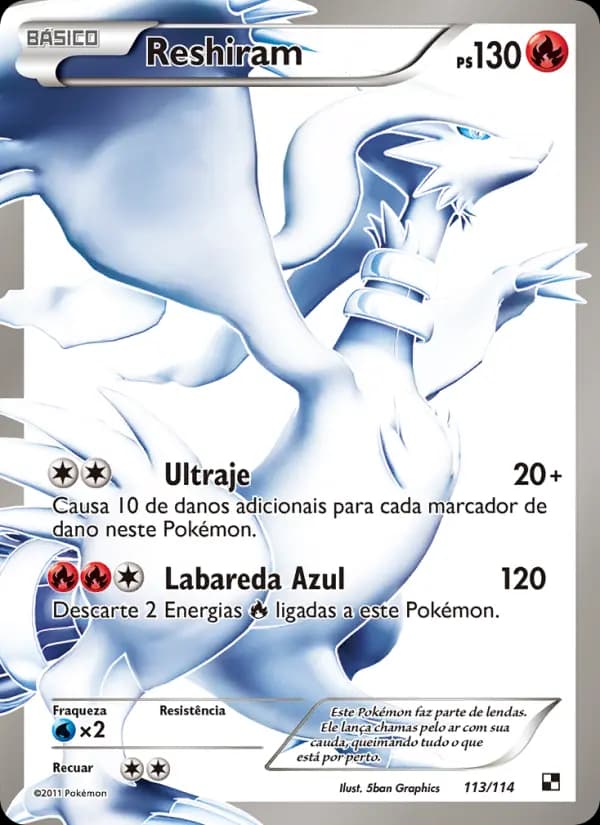 Reshiram, carta 113 de Black & White